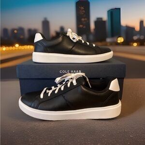 Cole Haan Women's Size 9.5B  Grand Crosscourt Coaster Sneakers. Black/White. NIB